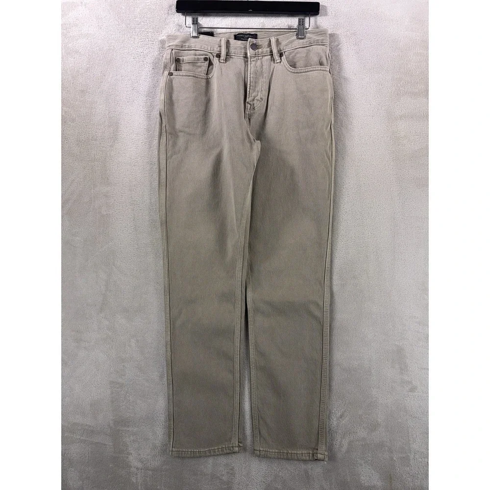 Banana Republic Athletic Fit Jeans Mens 29x30 Beige Straight Leg Stretch Denim